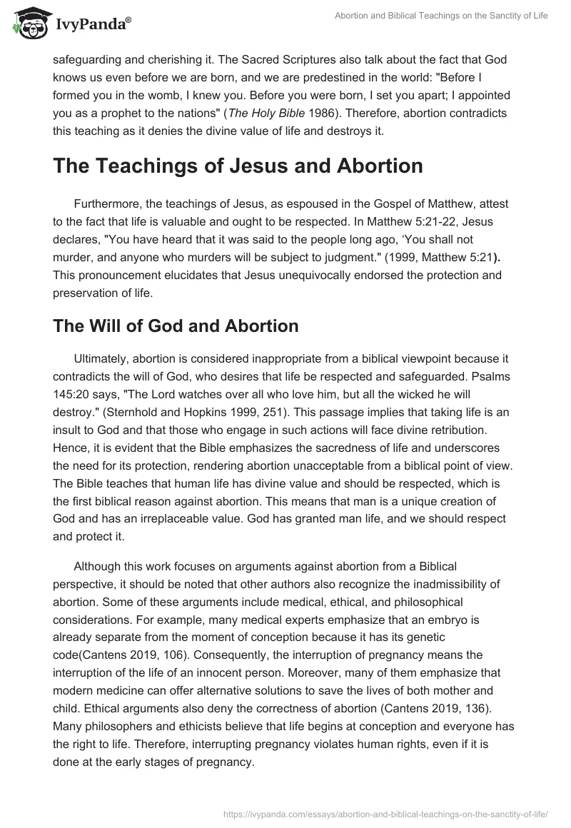 Abortion and Biblical Teachings on the Sanctity of Life. Page 2