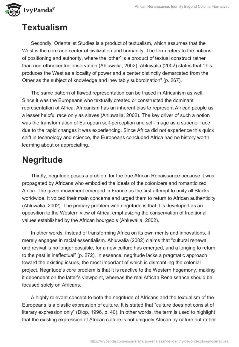 African Renaissance: Identity Beyond Colonial Narratives. Page 2