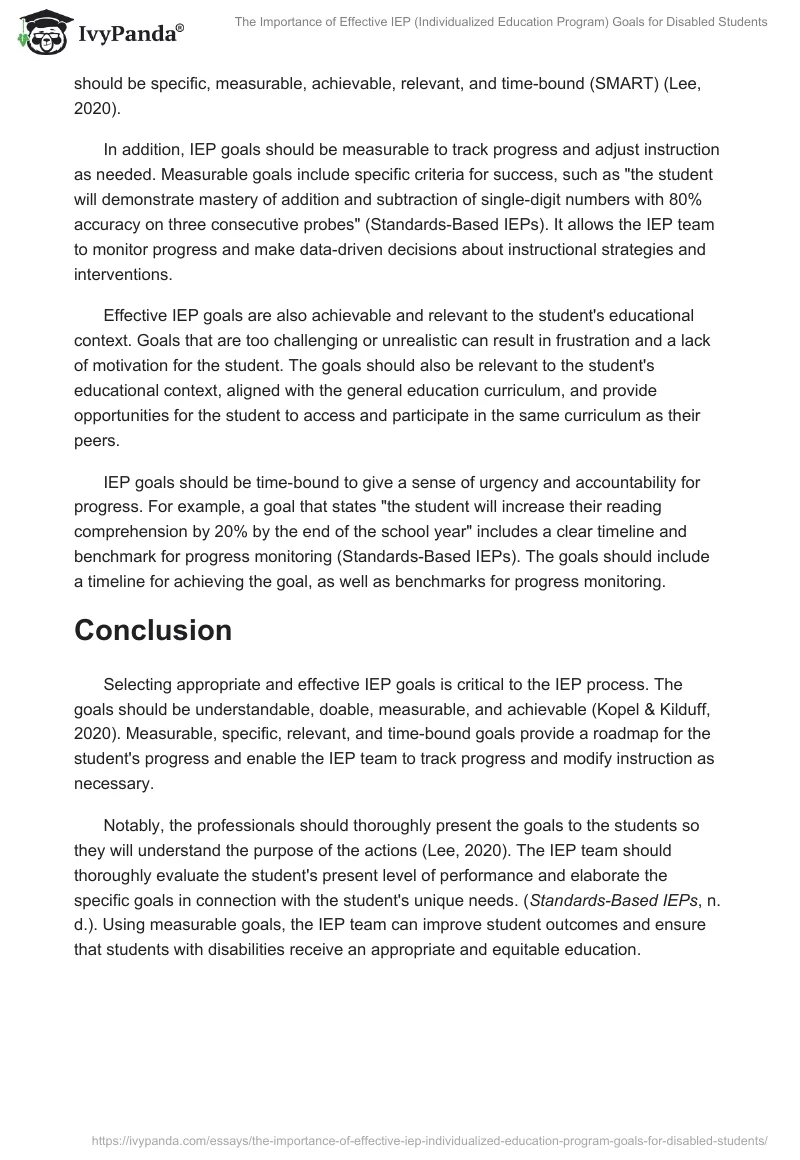 The Importance of Effective IEP (Individualized Education Program) Goals for Disabled Students. Page 2