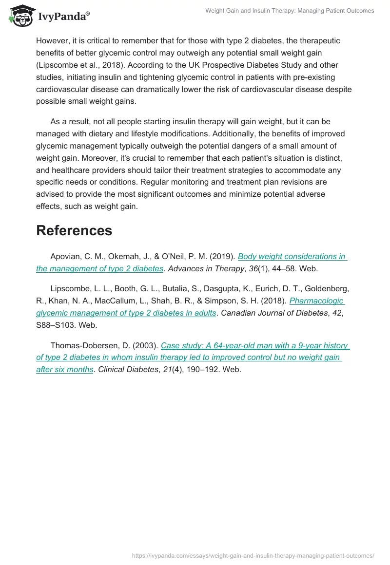 Weight Gain and Insulin Therapy: Managing Patient Outcomes. Page 2