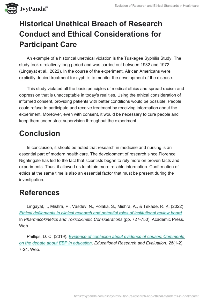 Evolution of Research and Ethical Standards in Healthcare. Page 2