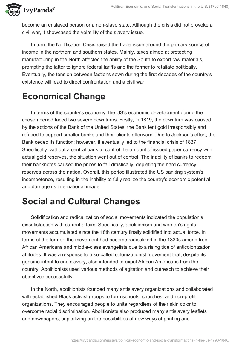 Political, Economic, and Social Transformations in the U.S. (1790-1840). Page 2