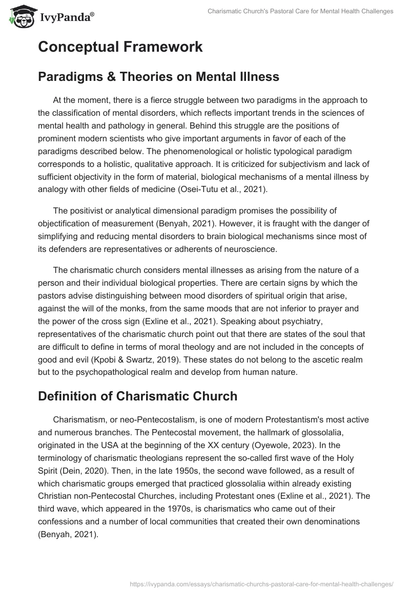 Charismatic Church's Pastoral Care for Mental Health Challenges. Page 2