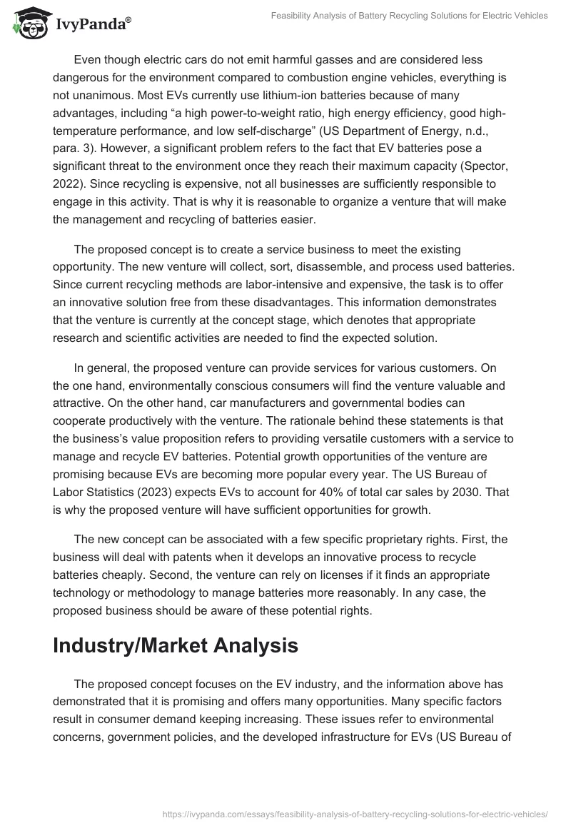 Feasibility Analysis of Battery Recycling Solutions for Electric Vehicles. Page 2