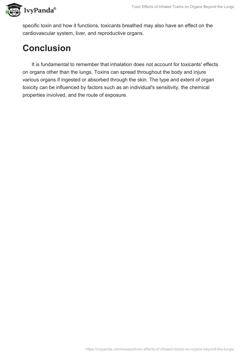 Toxic Effects of Inhaled Toxins on Organs Beyond the Lungs. Page 2