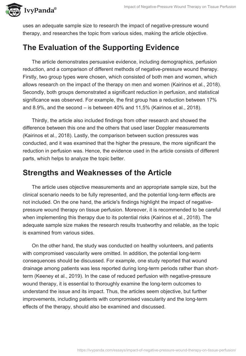 Impact of Negative-Pressure Wound Therapy on Tissue Perfusion. Page 2