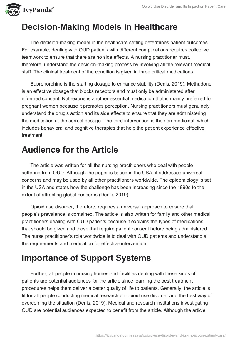 Opioid Use Disorder and Its Impact on Patient Care. Page 2