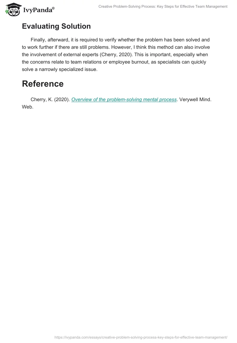 Creative Problem-Solving Process: Key Steps for Effective Team Management. Page 2