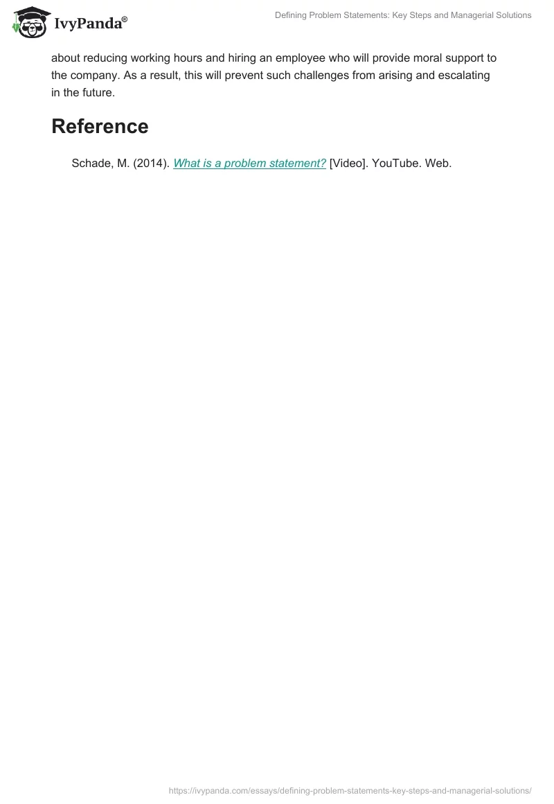 Defining Problem Statements: Key Steps and Managerial Solutions. Page 2