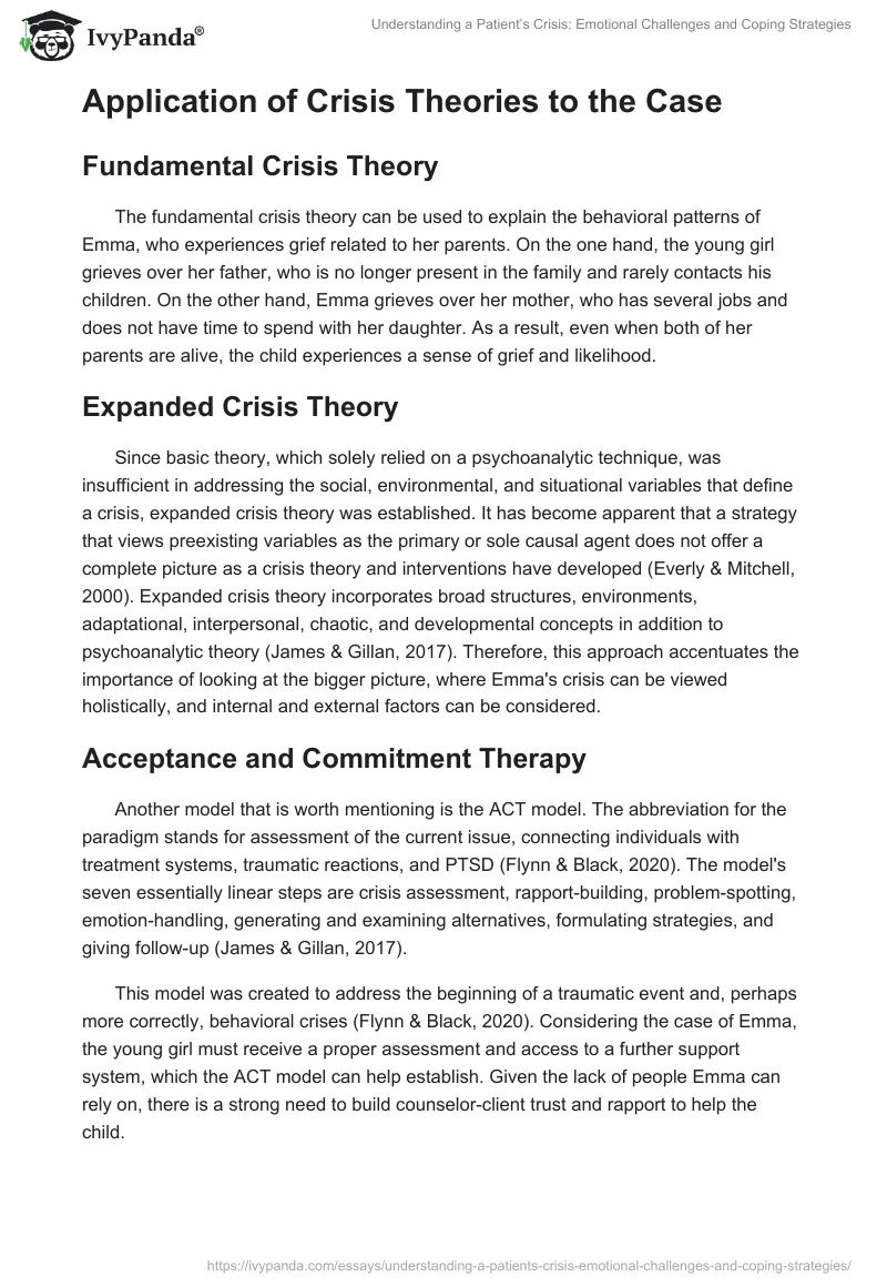 Understanding a Patient’s Crisis: Emotional Challenges and Coping Strategies. Page 2