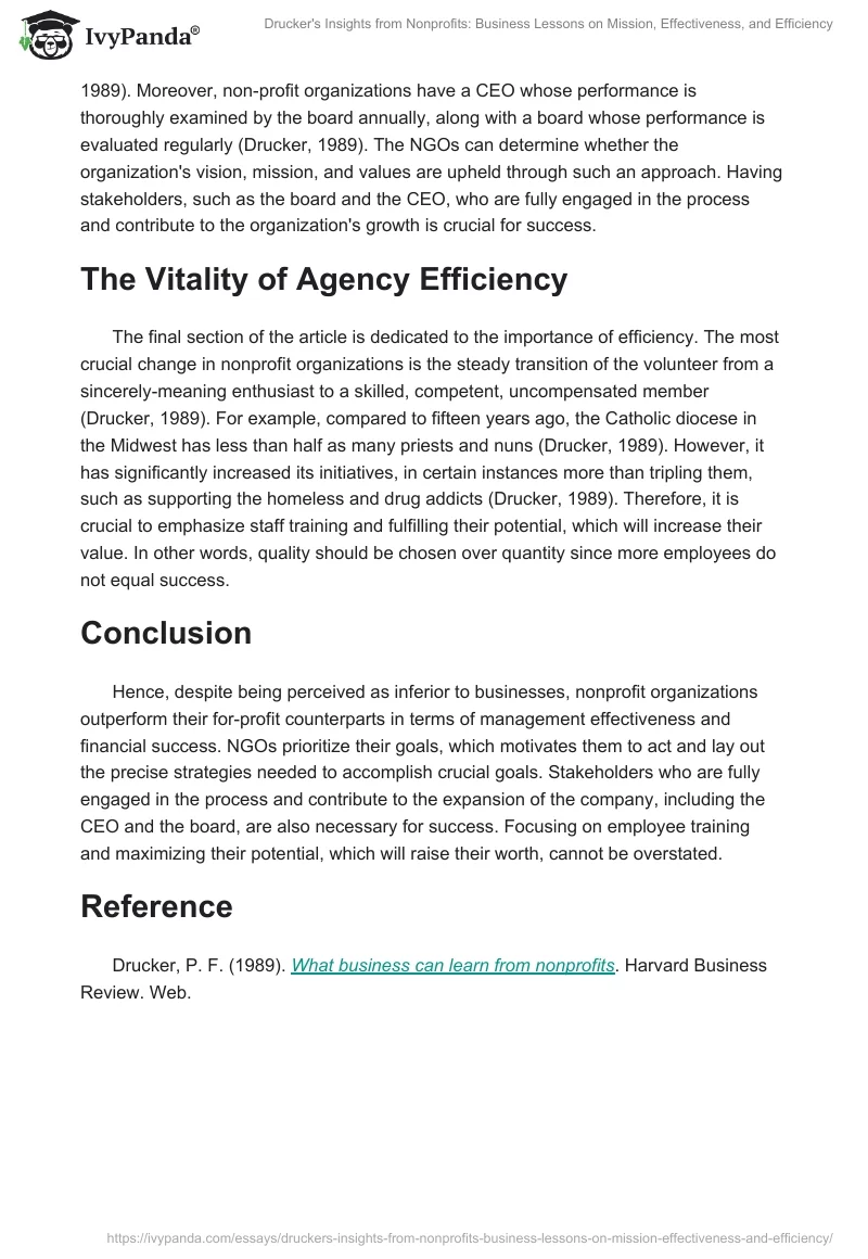 Drucker's Insights from Nonprofits: Business Lessons on Mission, Effectiveness, and Efficiency. Page 2