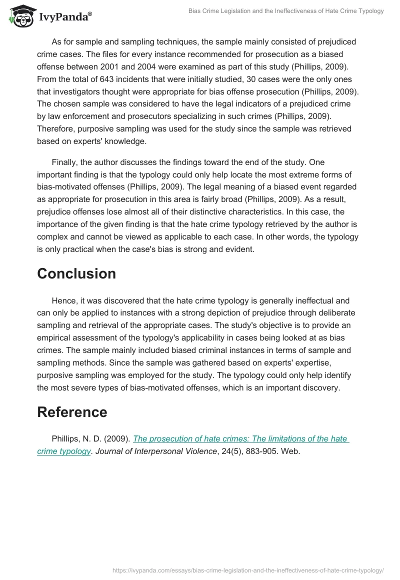 Bias Crime Legislation and the Ineffectiveness of Hate Crime Typology. Page 2