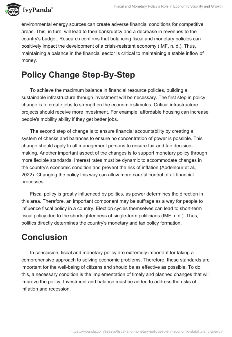 Fiscal and Monetary Policy's Role in Economic Stability and Growth. Page 2