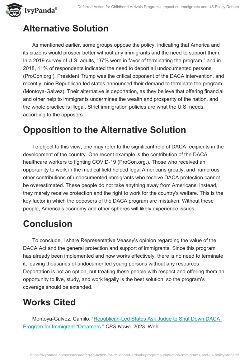 Deferred Action for Childhood Arrivals Program's Impact on Immigrants and US Policy Debate. Page 2