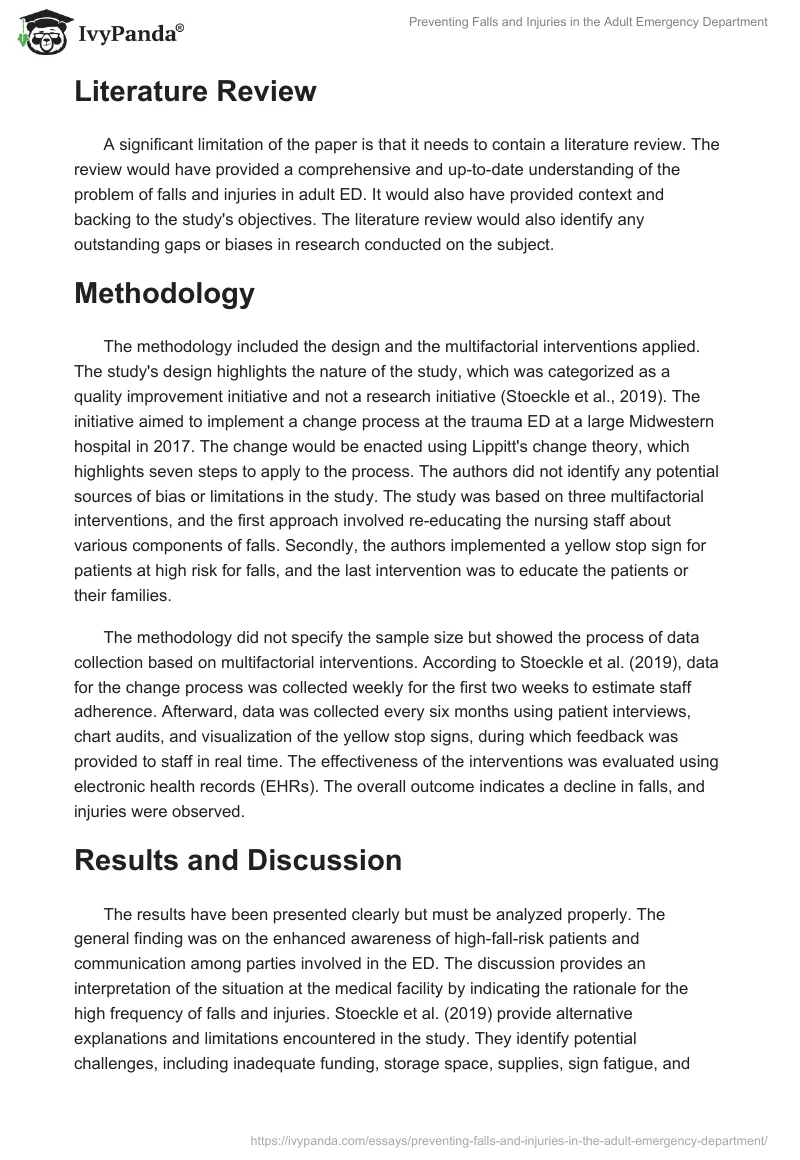 Preventing Falls and Injuries in the Adult Emergency Department. Page 2