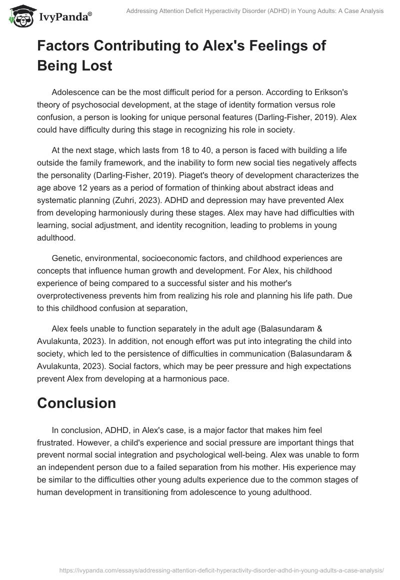 Addressing Attention Deficit Hyperactivity Disorder (ADHD) in Young Adults: A Case Analysis. Page 2