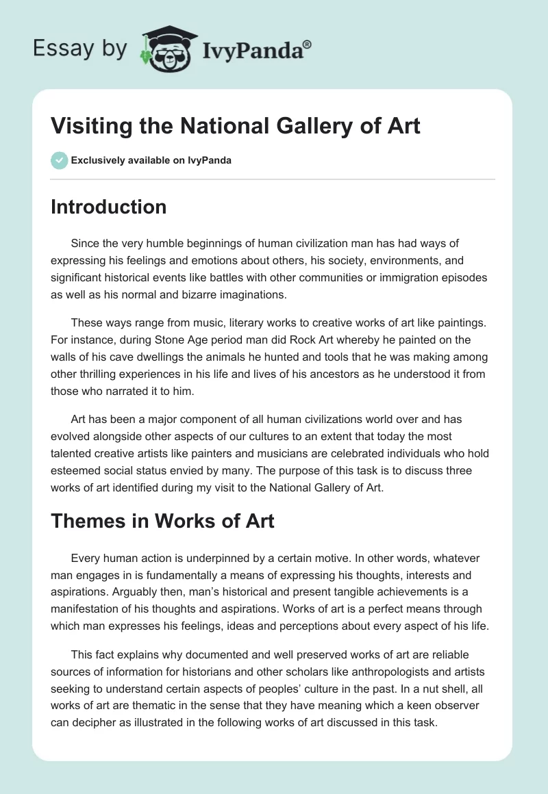 Visiting the National Gallery of Art. Page 1