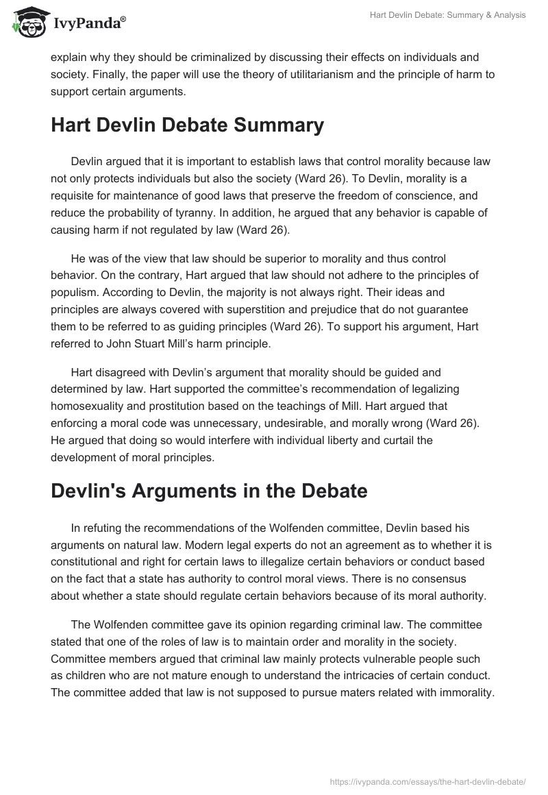 Hart Devlin Debate: Summary & Analysis. Page 2