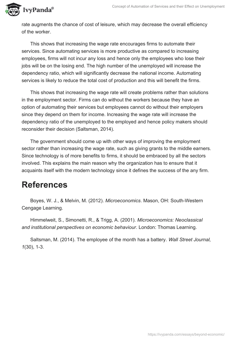 Concept of Automation of Services and their Effect on Unemployment. Page 2