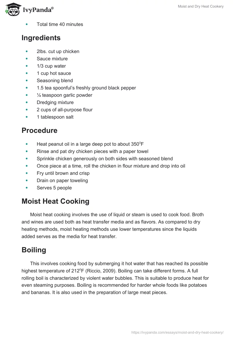 Moist and Dry Heat Cookery. Page 4