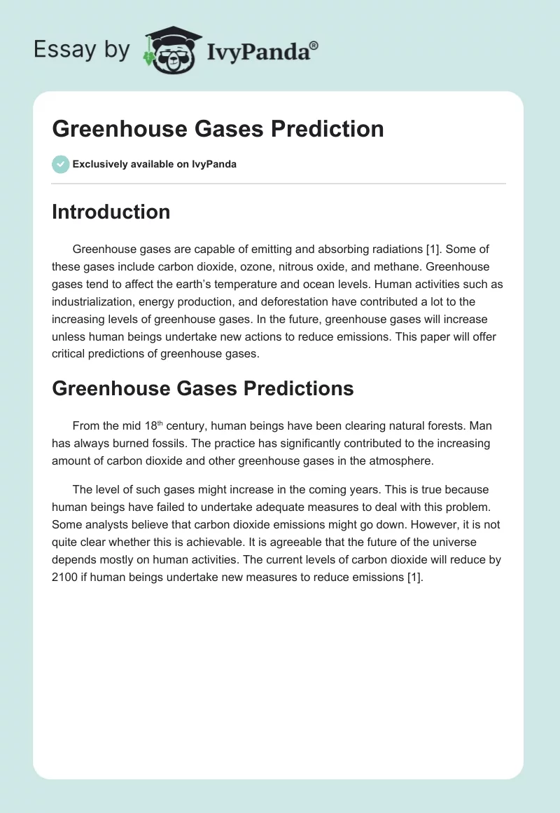 Greenhouse Gases Prediction. Page 1