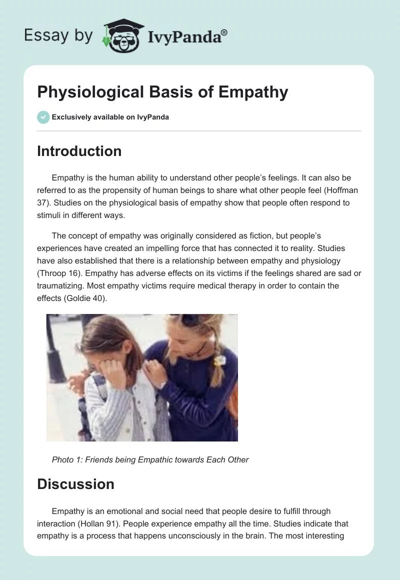 Physiological Basis of Empathy. Page 1