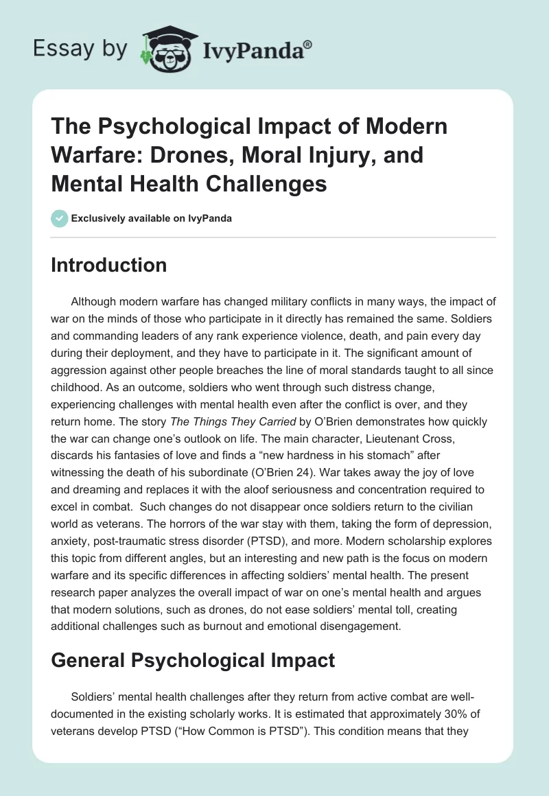 The Psychological Impact of Modern Warfare: Drones, Moral Injury, and Mental Health Challenges. Page 1