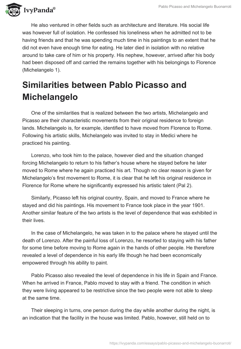 Pablo Picasso and Michelangelo Buonarroti. Page 3