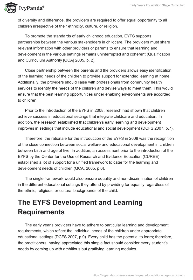 Early Years Foundation Stage Curriculum. Page 4