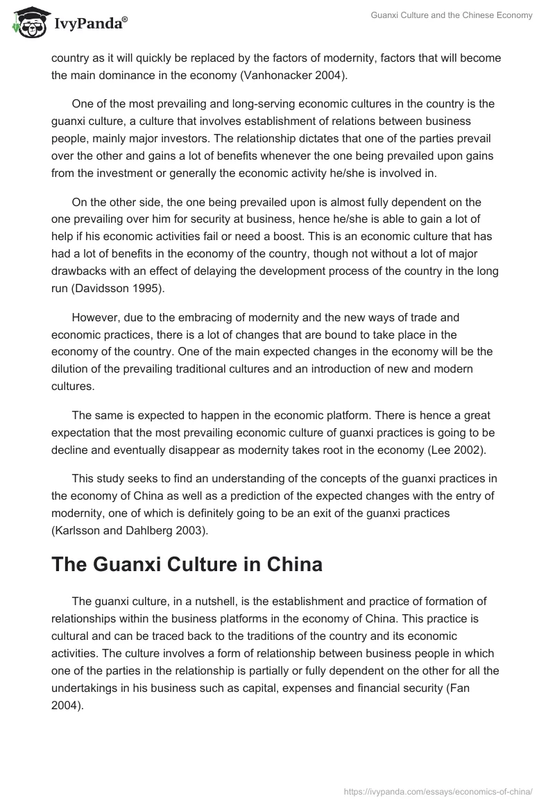 Guanxi Culture and the Chinese Economy. Page 3