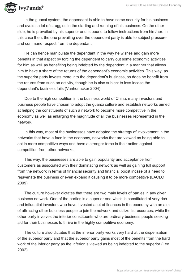 Guanxi Culture and the Chinese Economy. Page 4