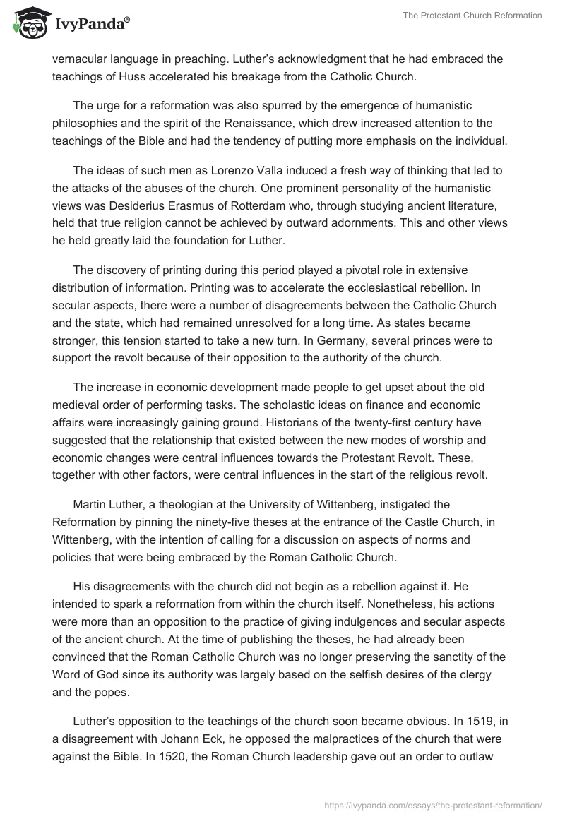 The Protestant Church Reformation. Page 2
