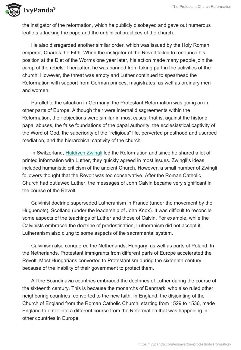The Protestant Church Reformation. Page 3