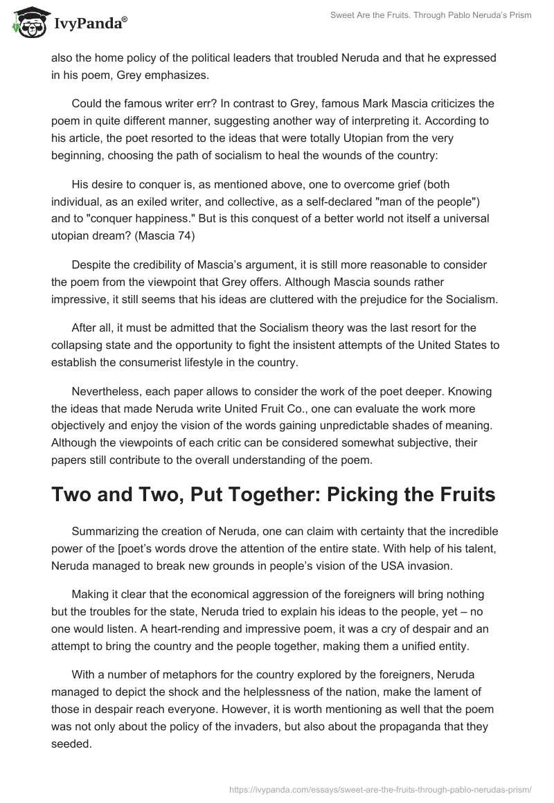 Sweet Are the Fruits. Through Pablo Neruda’s Prism. Page 4