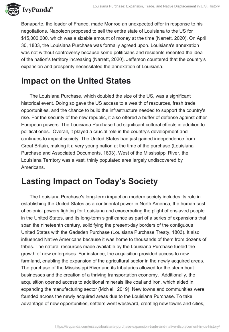 Louisiana Purchase: Expansion, Trade, and Native Displacement in U.S. History. Page 2