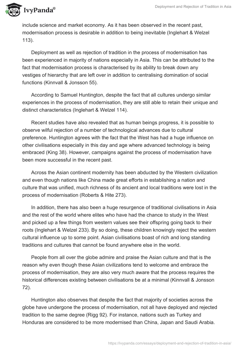 Deployment and Rejection of Tradition in Asia. Page 2