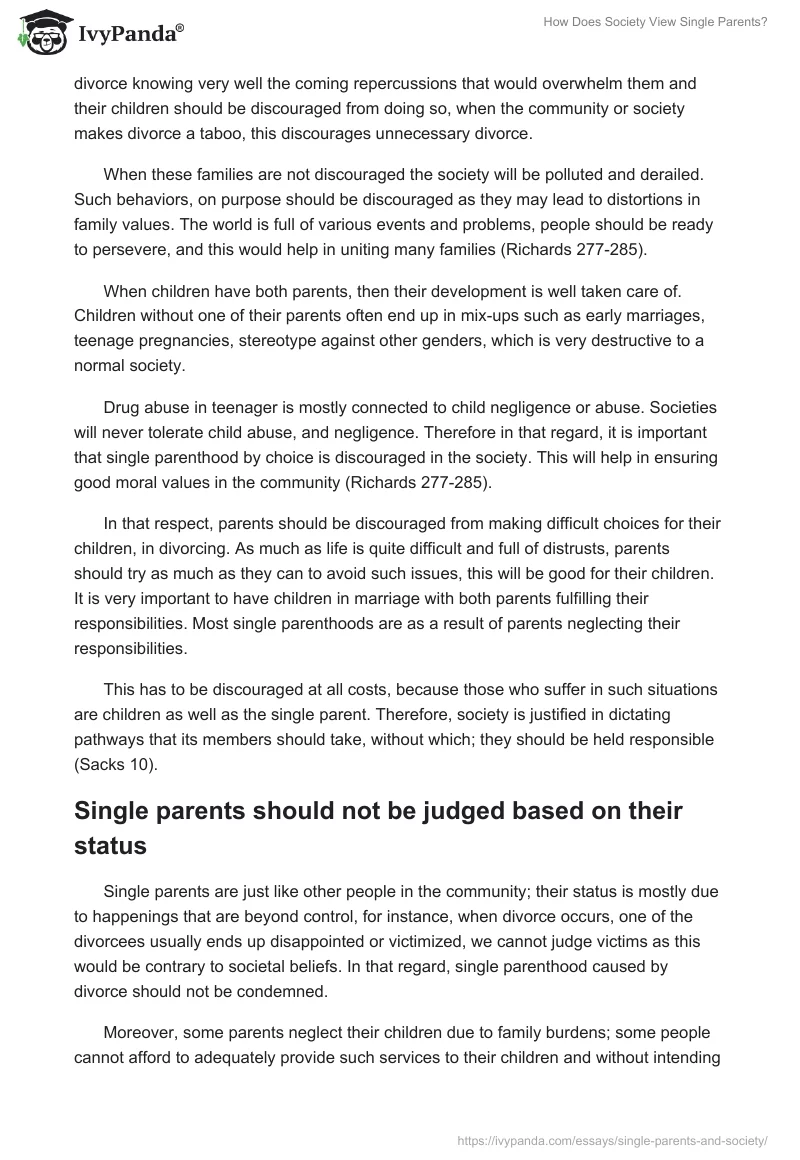 How Does Society View Single Parents?. Page 4