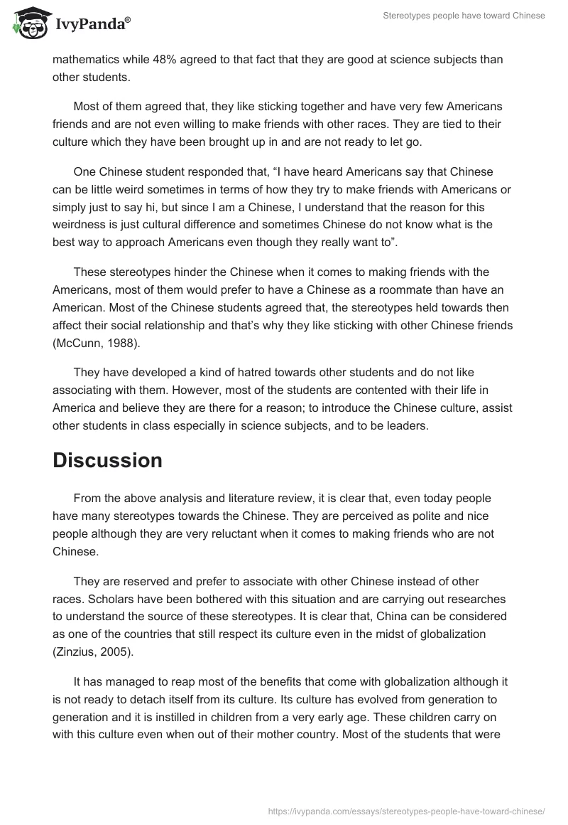Stereotypes people have toward Chinese. Page 5
