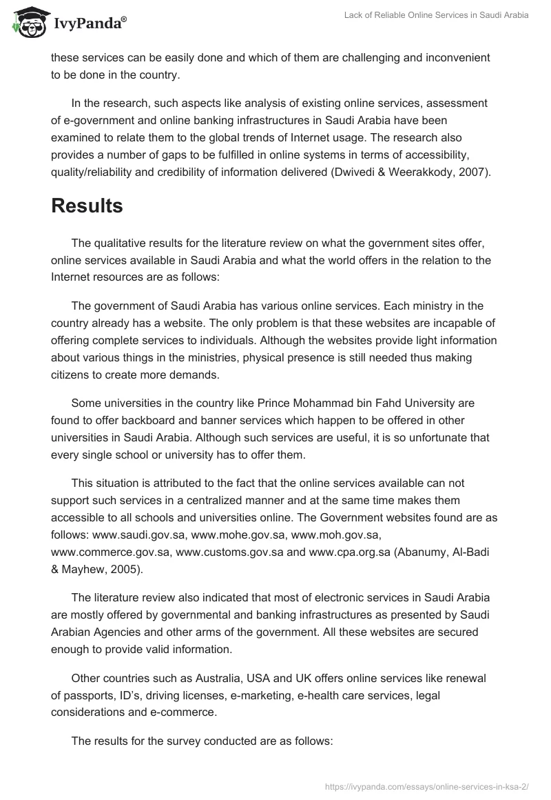 Lack of Reliable Online Services in Saudi Arabia. Page 5