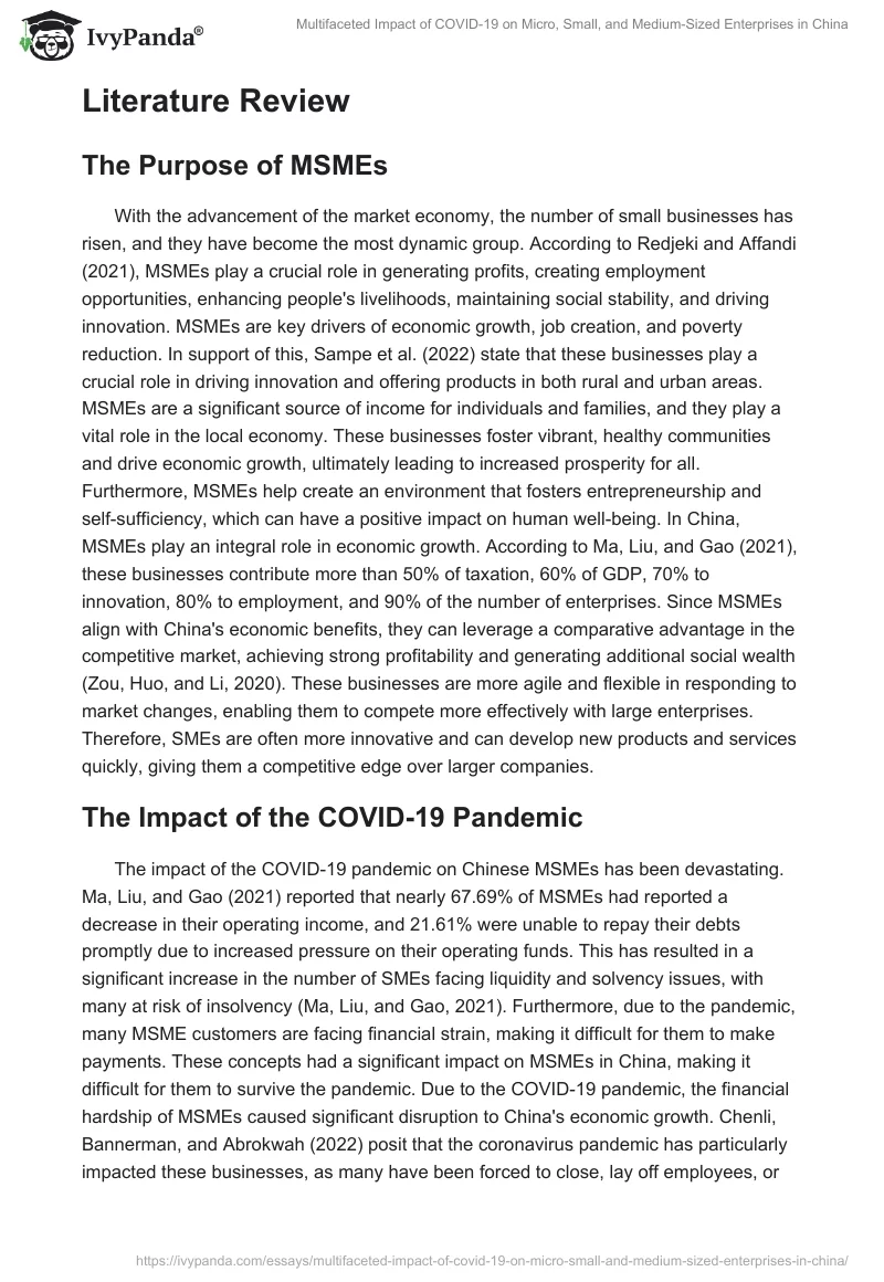 Multifaceted Impact of COVID-19 on Micro, Small, and Medium-Sized Enterprises in China. Page 2