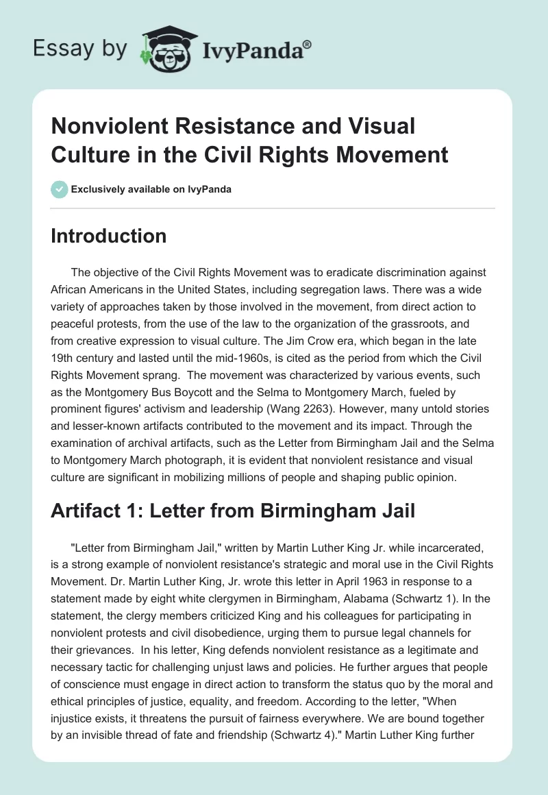 Nonviolent Resistance and Visual Culture in the Civil Rights Movement. Page 1