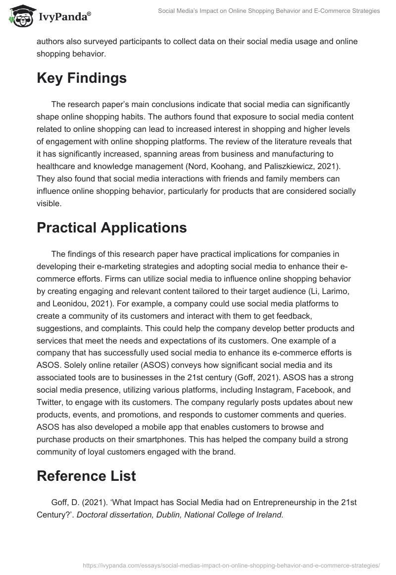 Social Media’s Impact on Online Shopping Behavior and E-Commerce Strategies. Page 2