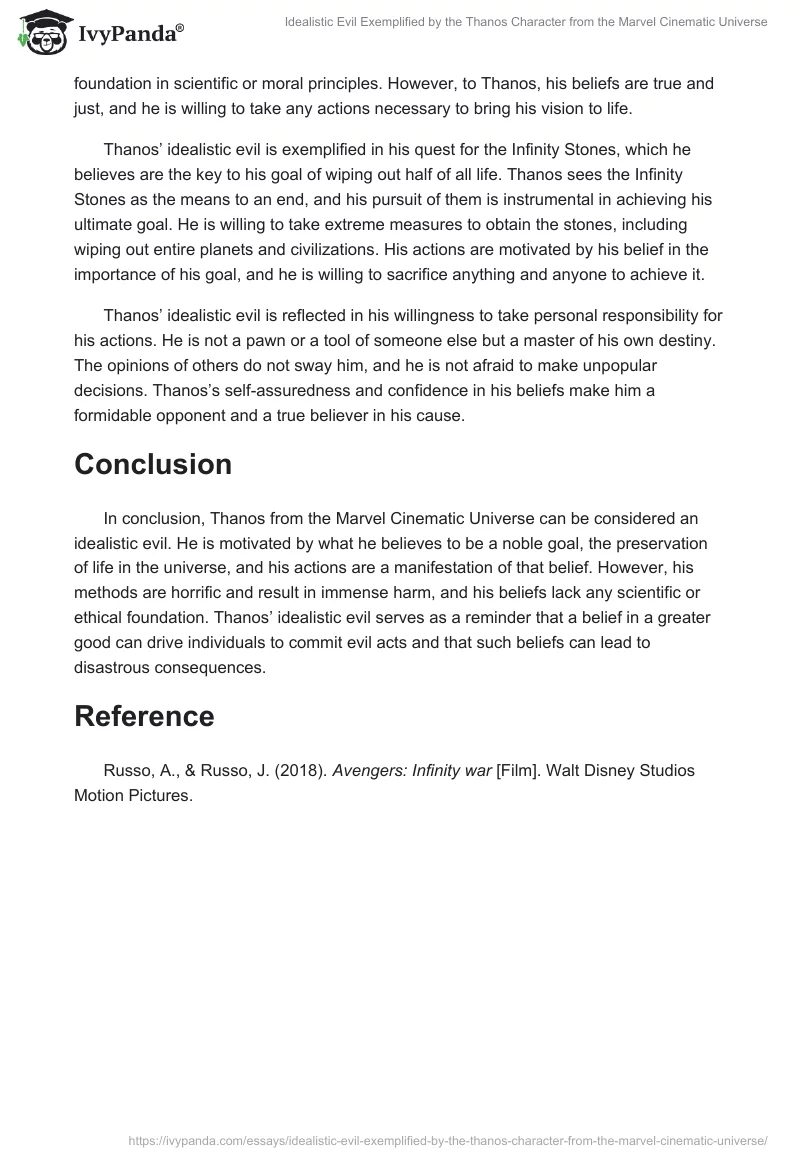 Idealistic Evil Exemplified by the Thanos Character from the Marvel Cinematic Universe. Page 2
