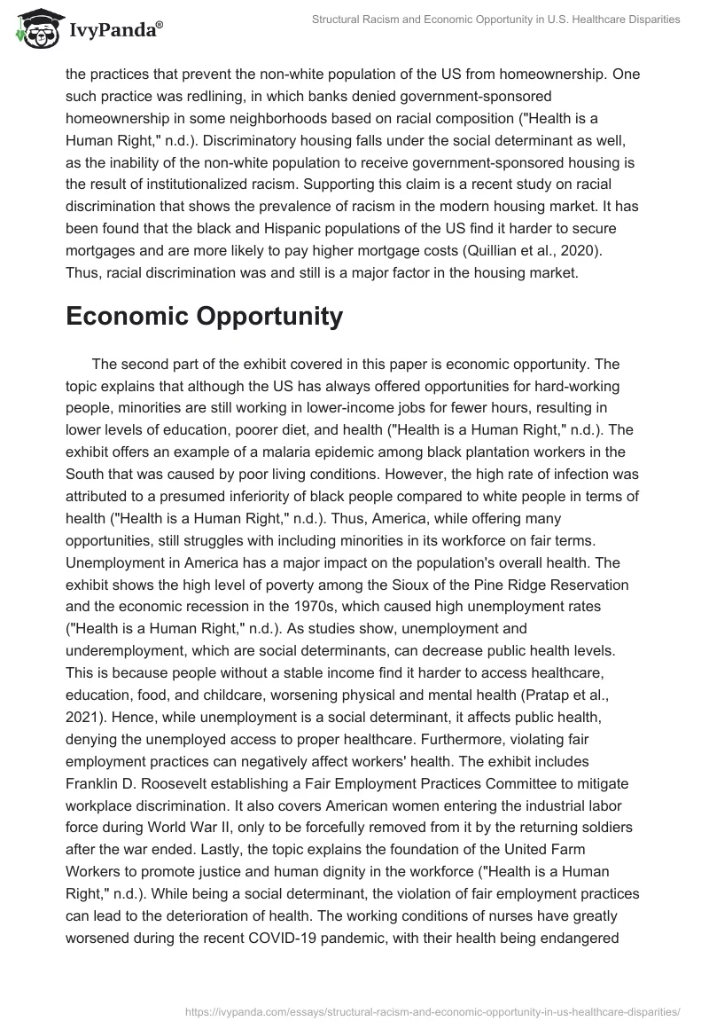 Structural Racism and Economic Opportunity in U.S. Healthcare Disparities. Page 2