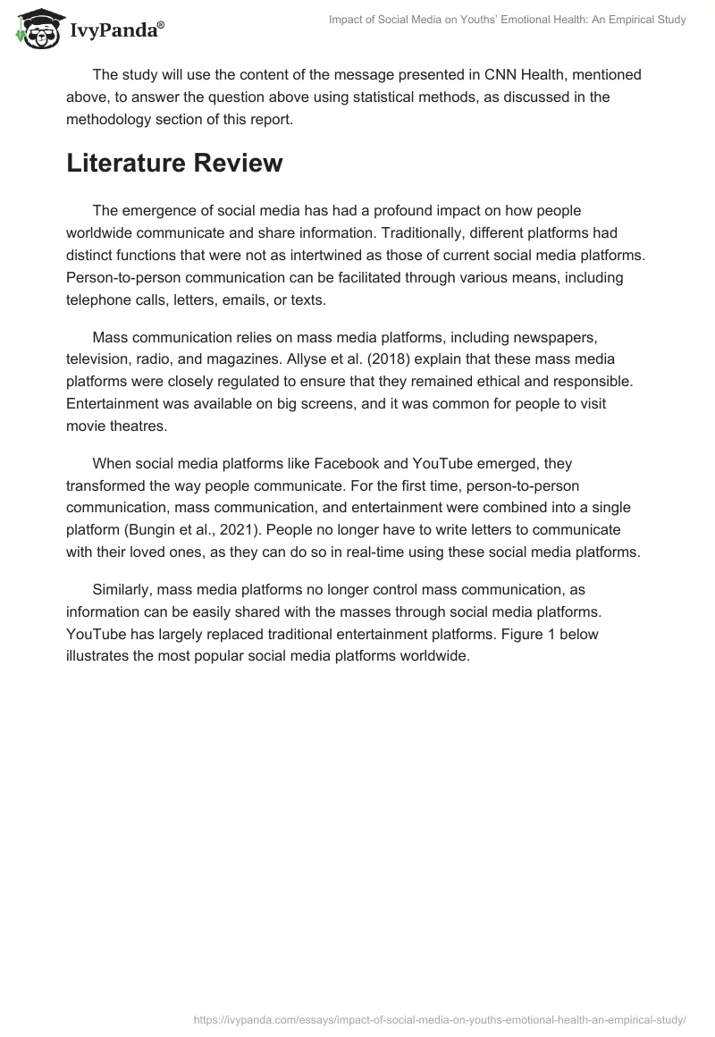 Impact of Social Media on Youths’ Emotional Health: An Empirical Study. Page 2