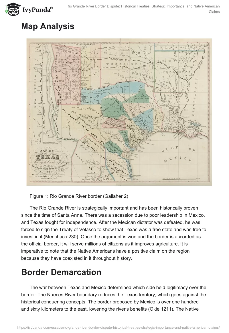 Rio Grande River Border Dispute: Historical Treaties, Strategic Importance, and Native American Claims. Page 2