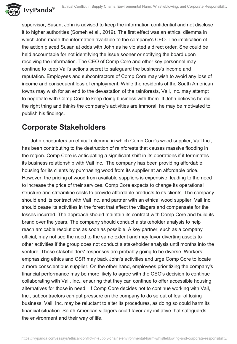 Ethical Conflict in Supply Chains: Environmental Harm, Whistleblowing, and Corporate Responsibility. Page 2