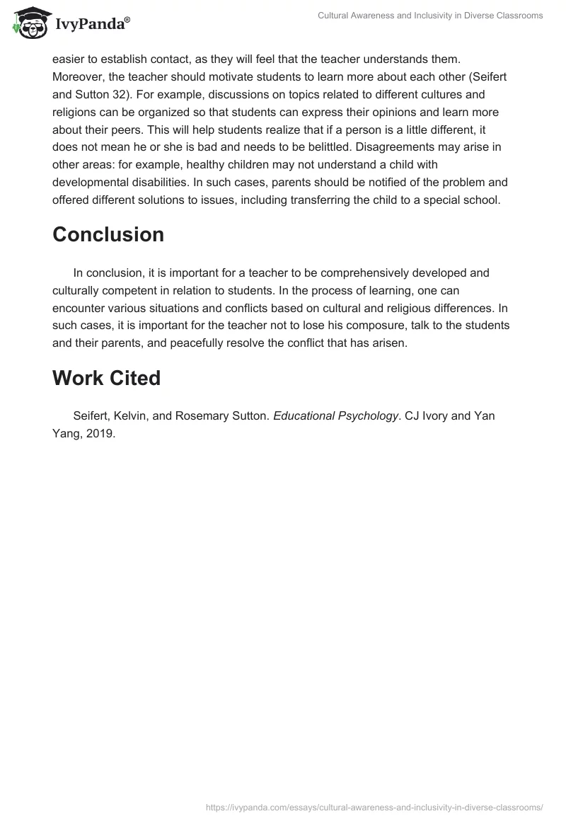 Cultural Awareness and Inclusivity in Diverse Classrooms. Page 2