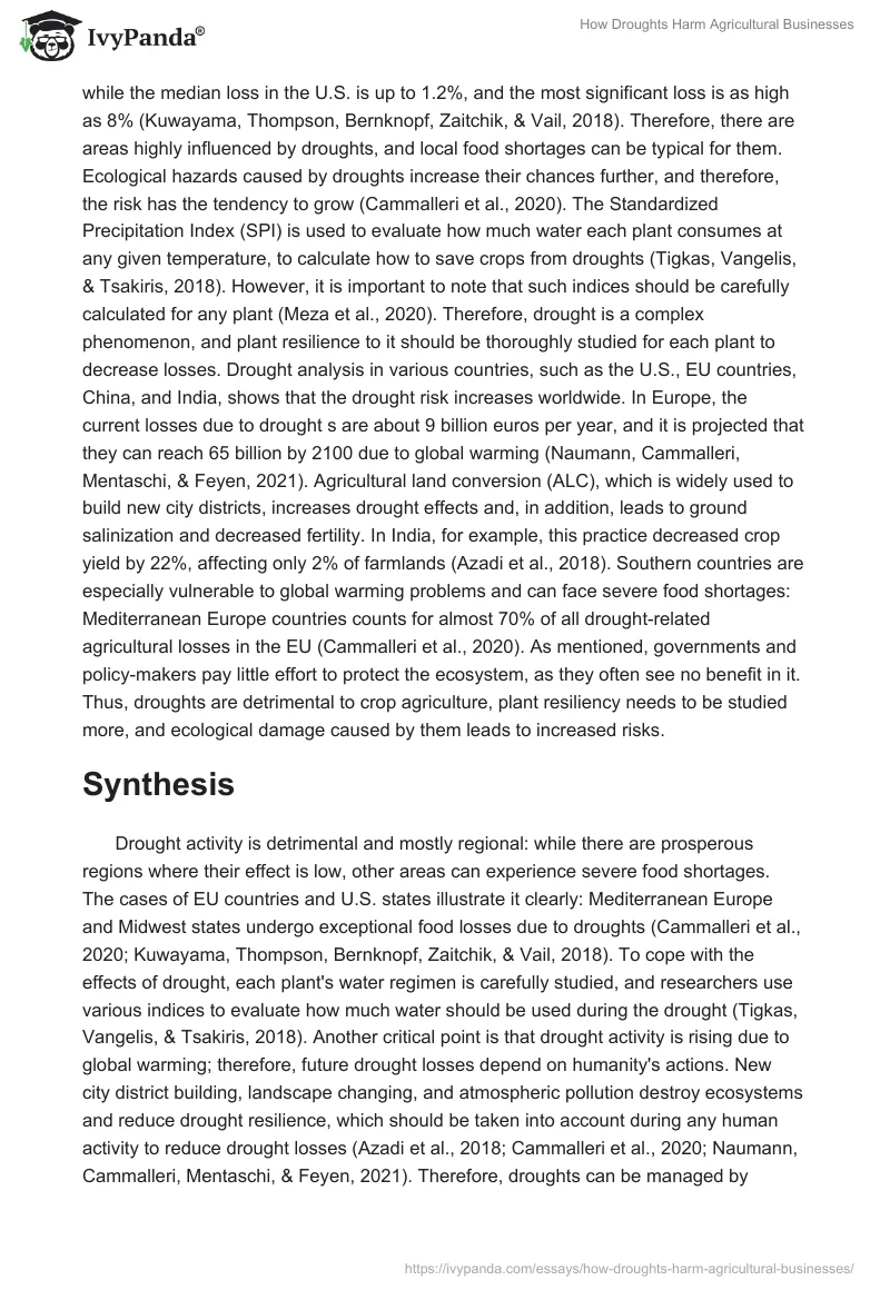 How Droughts Harm Agricultural Businesses. Page 2