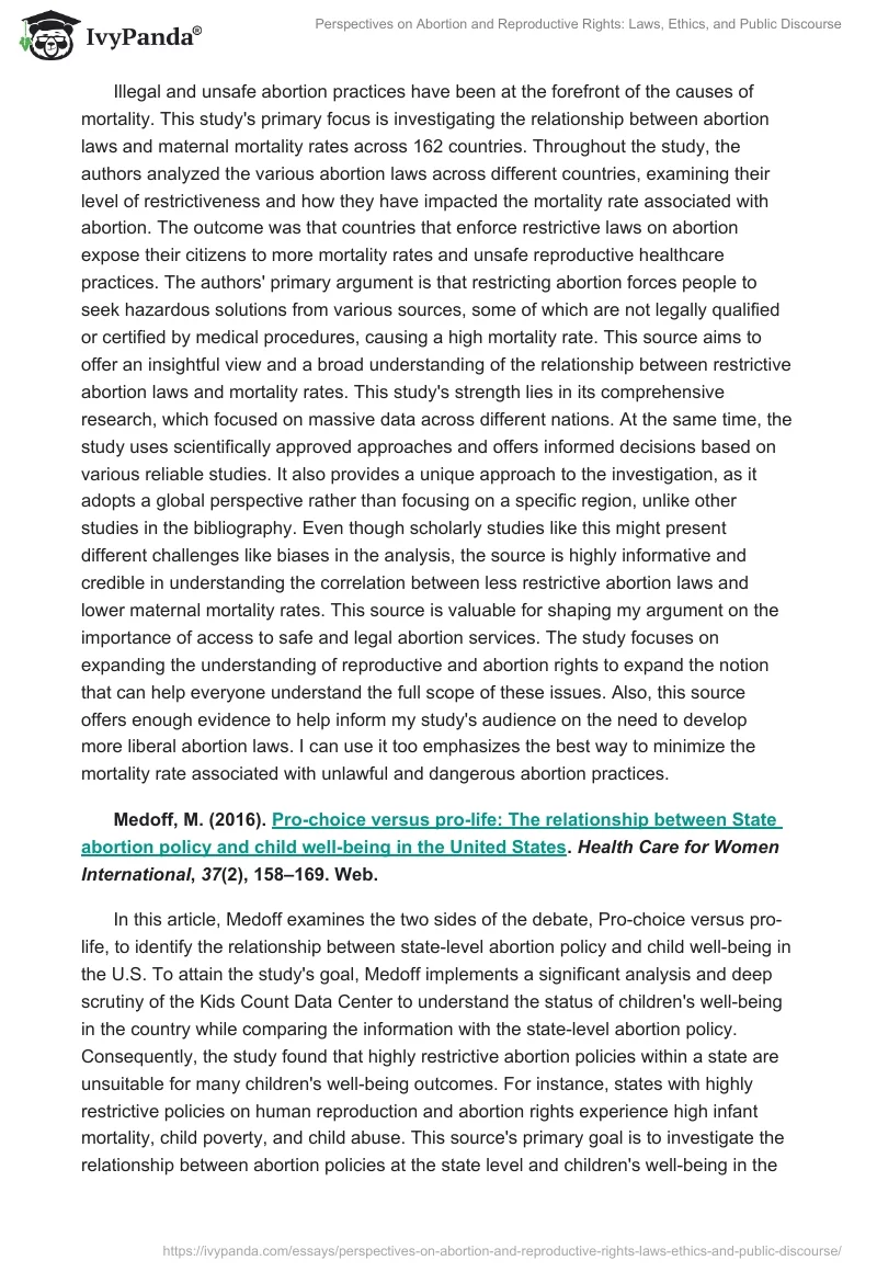 Perspectives on Abortion and Reproductive Rights: Laws, Ethics, and Public Discourse. Page 2